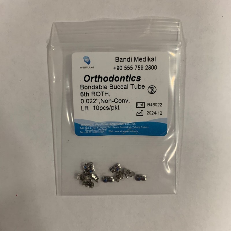 Buccal Tube 6th ROTH 0,22 UR,UL,LR,LL 10 pcs