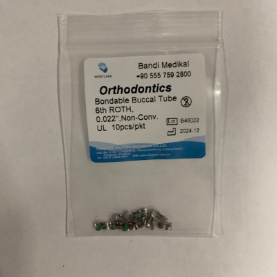 Buccal Tube 6th ROTH 0,22 UR,UL,LR,LL 10 pcs