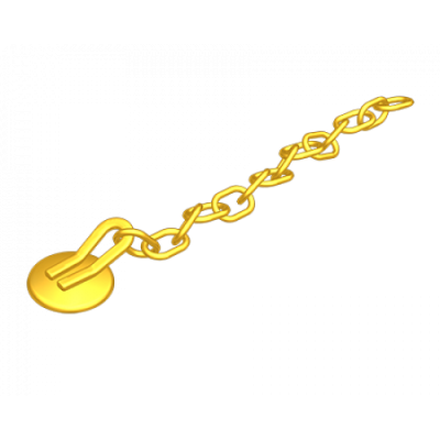 Lingual Button Chain Gold - 10lu paket