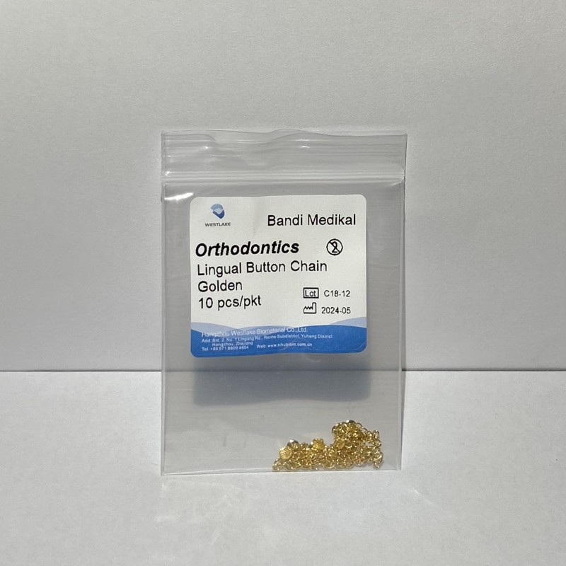 Lingual Button Chain Gold - 10lu paket