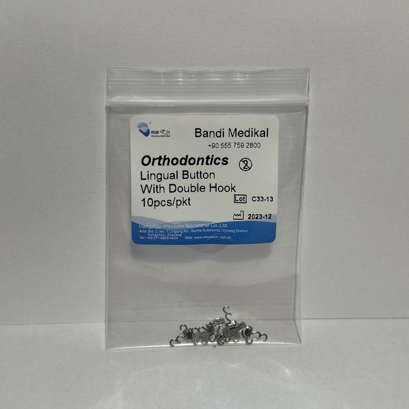 Lingual Button With Double Hook 10lu paket